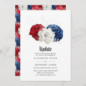 Red White and Blue American Wedding Update Einladung (Vorne/Hinten)