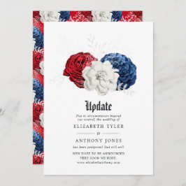 Red White and Blue American Wedding Update Einladung
