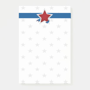 Red White and Blue Americana Muster Post-it Klebezettel