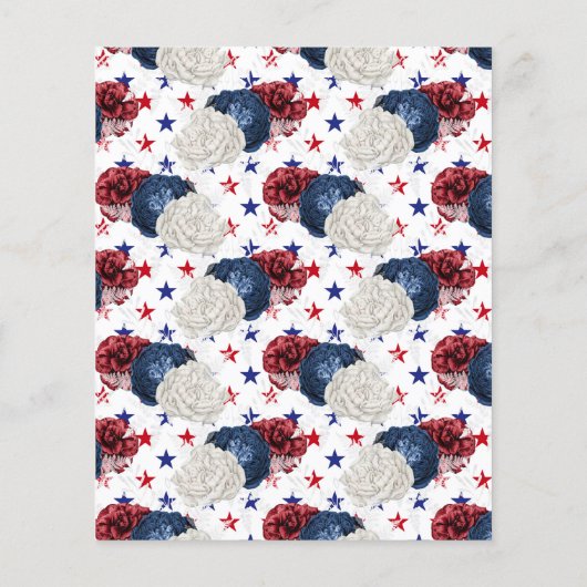 Red White and Blue Amerikanische Unabhängigkeitsta Flyer (Hinten)