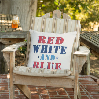 Red White and Blue Amerikanische Unabhängigkeitsta Kissen Für Draußen