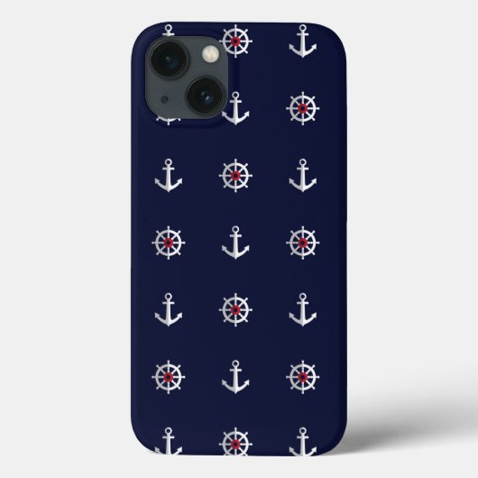 Red White and Blue Anchor Pattern Case-Mate iPhone Hülle (Rückseite)