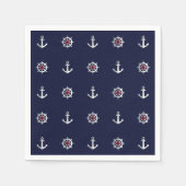 Red White and Blue Anchor Pattern Serviette (Vorderseite)