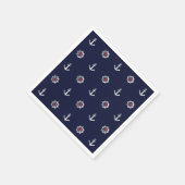 Red White and Blue Anchor Pattern Serviette (Ecke)
