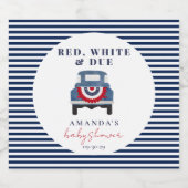 Red White and Blue Baby Dusche Gefallen Schaumweinetikett (Einzelnes Label)