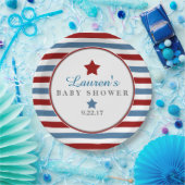 Red White and Blue Baby Dusche Pappteller (Party)