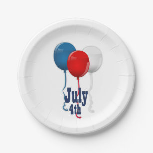 Red White and Blue Balloons, 4. Juli Paper Teller