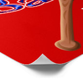 Red White and Blue Baseball Postings PERSONALISIER Poster (Ecke)