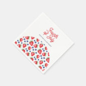 Red White and Blue Berry 4. Juli Summer Party Serviette (Ecke)