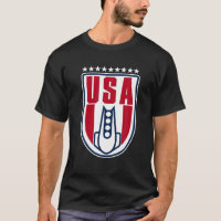 Red White and Blue Bobsled USA Winterspiele 2018 T