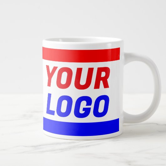 Red, White, and Blue Business Company Logo Jumbo Jumbo-Tasse (Rechts)