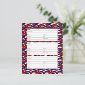 Red white and blue Camouflage address book page (Stehend Vorderseite)