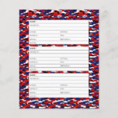 Red white and blue Camouflage address book page (Vorderseite)