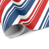 Red White and Blue Candy Cane Strip Holiday Geschenkpapier (Rolleneckpunkt)