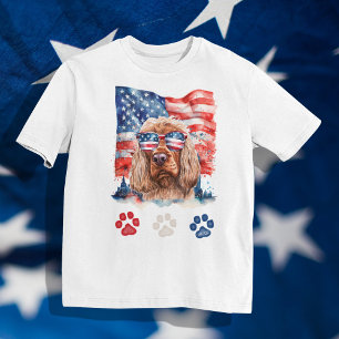 Red White and Blue Cocker Spaniel Hund 4. Juli T-Shirt