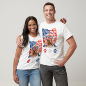 Red White and Blue Cocker Spaniel Hund 4. Juli T-Shirt (Unisex)