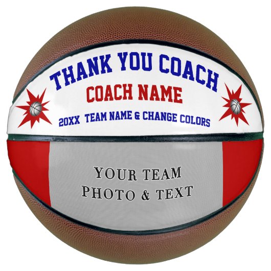 Red White and Blue Custom Basketball Coach Geschen (Vorderseite)