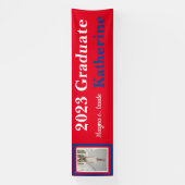 Red White and Blue Custom Foto Abschluss Banner (Vertikal)