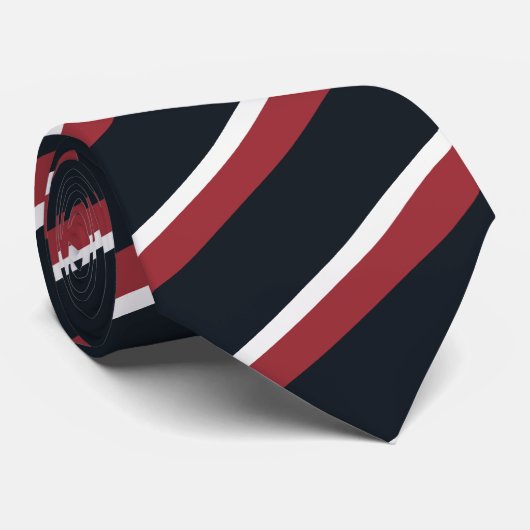 Red White and Blue Diagonal Striped Classic Krawatte (Gerollt)