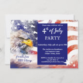 Red White and Blue Eagle 4. Juli Party Einladung (Vorderseite)