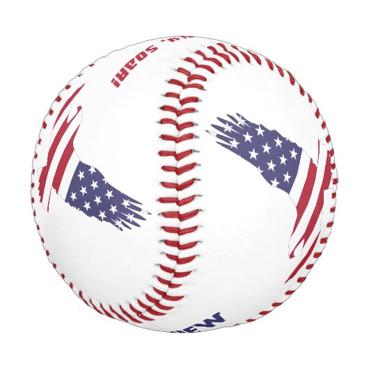 Red White and Blue Eagle Patriotic Custom Baseball (Schrägansicht)