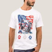 Red White and Blue English Setter Dog 4. Juli T-Shirt (Vorderseite)
