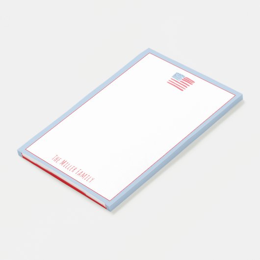 Red, White and Blue Family Notepad Post-it Klebezettel (angewinkelt)