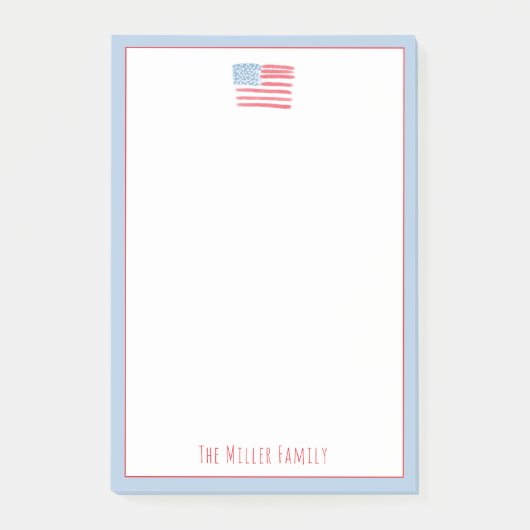 Red, White and Blue Family Notepad Post-it Klebezettel (Vorderseite)
