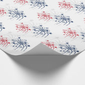 Red White and Blue Fireworks 4. Juli Geschenkwrap Geschenkpapier (Ecke)