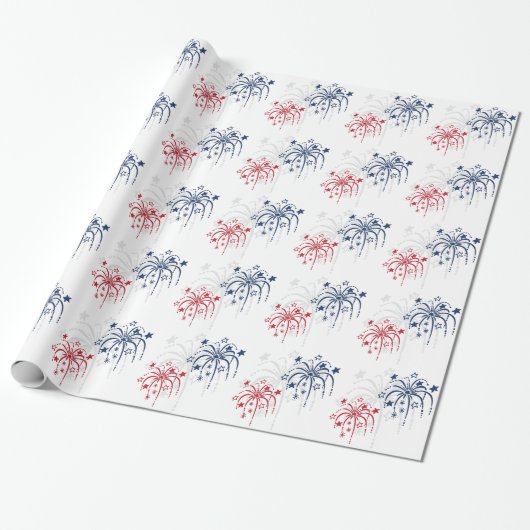 Red White and Blue Fireworks 4. Juli Geschenkwrap Geschenkpapier (Ungerollt)
