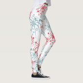 Red White and Blue Fireworks 4. Juli Leggings (Rechts)