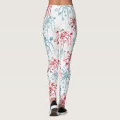 Red White and Blue Fireworks 4. Juli Leggings (Rückseite)