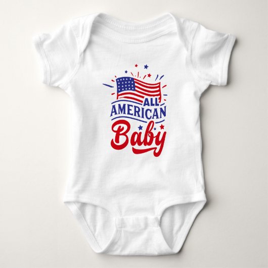 Red white and blue Flag American Baby Bodysuit Baby Strampler (Vorderseite)