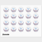 Red, White, And Blue Flag Thank You Round Sticker (Blatt)