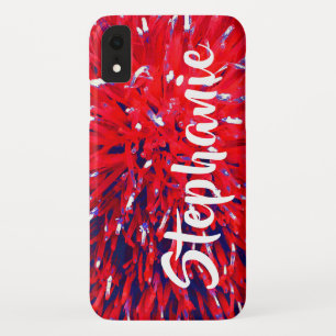 Red White and Blue Floral Abstract, Name Case-Mate iPhone Hülle