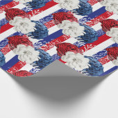 Red, White and Blue Floral USA Muster Geschenkpapier (Ecke)