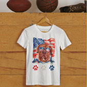 Red White and Blue Französisch Mastiff Hund 4. Jul T-Shirt