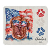 Red White and Blue Funny French Mastiff Hund Lecke Schneidebrett (Vorderseite)