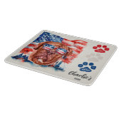 Red White and Blue Funny French Mastiff Hund Lecke Schneidebrett (Ecke)