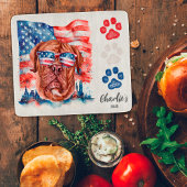Red White and Blue Funny French Mastiff Hund Lecke Schneidebrett