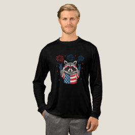 Red White and Blue Funny Funny Raccoon 4. Juli Tri-Blend Shirt