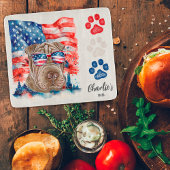 Red White and Blue Funny Funny Shar Pei Dog Lecker Schneidebrett