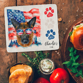 Red White and Blue Funny German Shepherd Hund Leck Schneidebrett