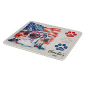 Red White and Blue Funny Great Dane Hund Leckerei Schneidebrett (Ecke)