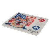 Red White and Blue Funny Shiba Inu Hunde Leckerei Schneidebrett (Ecke)
