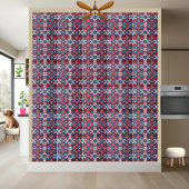Red White and Blue Geometric Tribal Tile Fliese