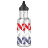 Red White and Blue Geometric ZigZag Edelstahlflasche (Links)