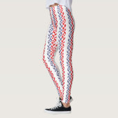 Red White and Blue Geometric ZigZag Leggings (Links)
