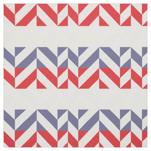 Red White and Blue Geometric ZigZag Stoff (Muster)
