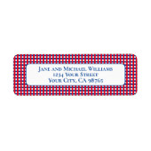 Red White and Blue Gingham Stripes Personalisiert (Vorne)